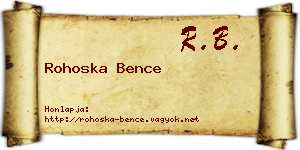 Rohoska Bence névjegykártya